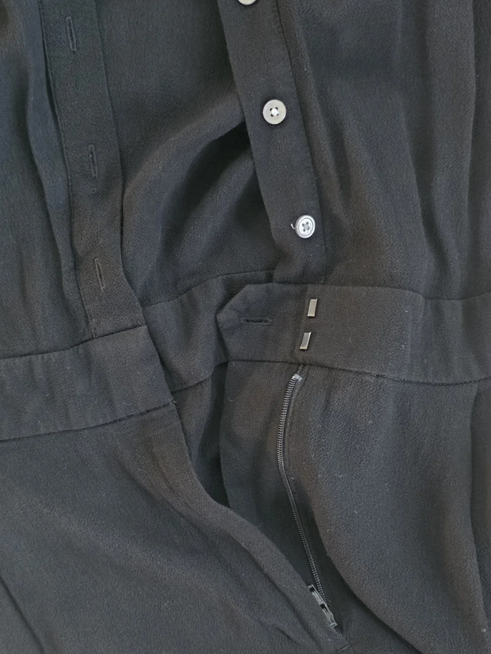 J. Crew Black Long-Sleeve Wide-Leg Jumpsuit